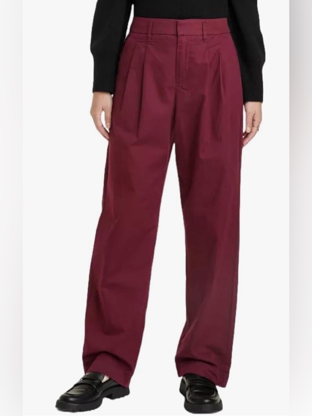 a new day high waisted trousers in Burgundy Wine 8 Long NWT